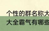 个性的群名称大全霸气 个性的群名称大全霸气有哪些